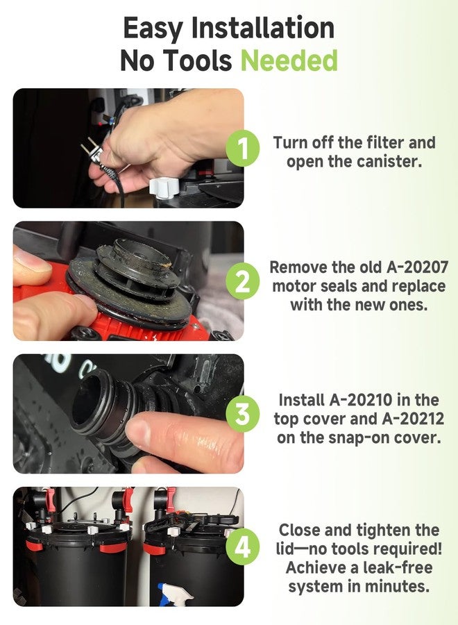 FixBear O Ring Seal Kit Compatible with Fluval FX6 FX5 Canister Aquarium Filter, Lid and Motor Seals, Includes A20210 ×1, A20207 ×2, A20212 ×5 - Image 5